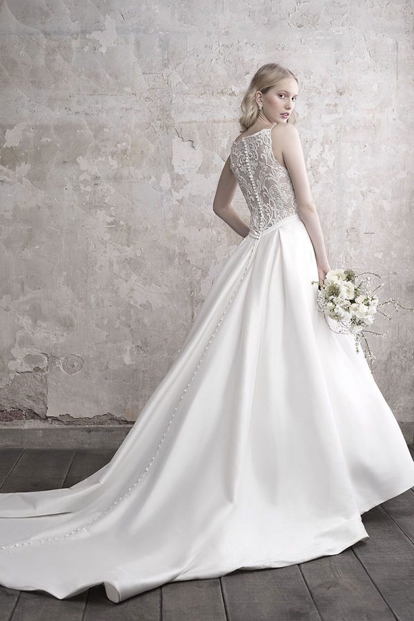 MJ458 Madison James Strappy Mikado Ballgown. Brides of Sydney